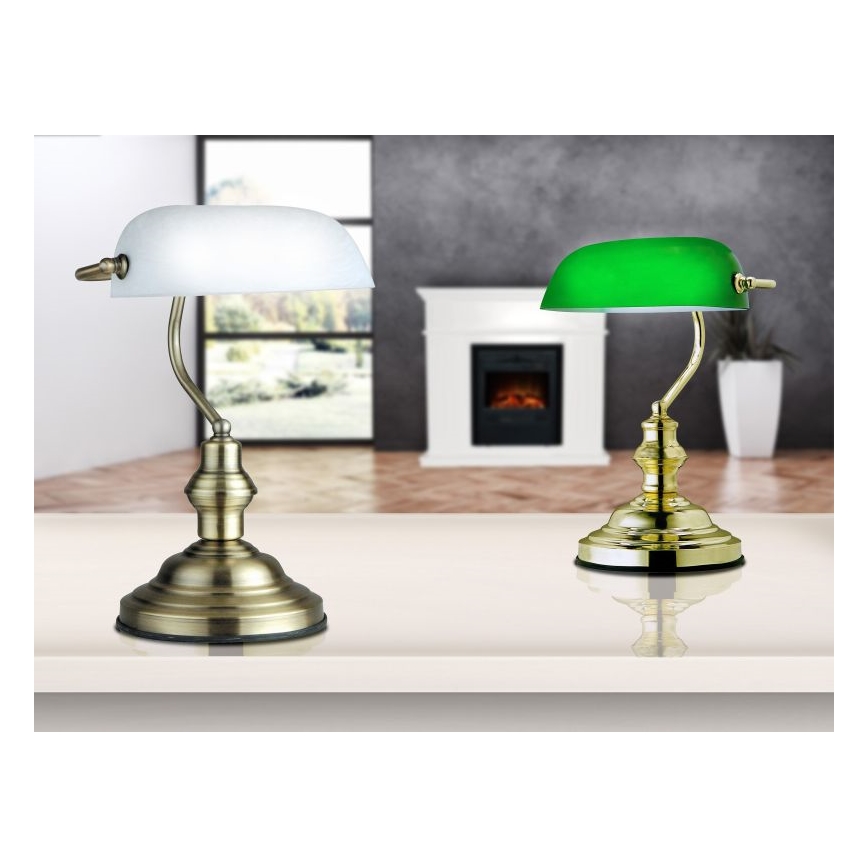 GLOBO 2491 - lampe de table ANTIQUE 1xE27/60W vert - or