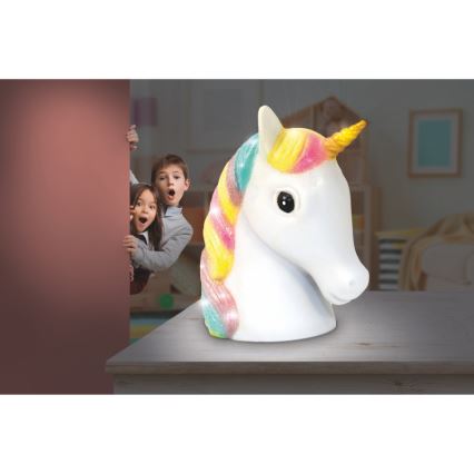 Globo - Lampada LED notturna per bambini LED/1W/230/4,5V 3xAA unicorno