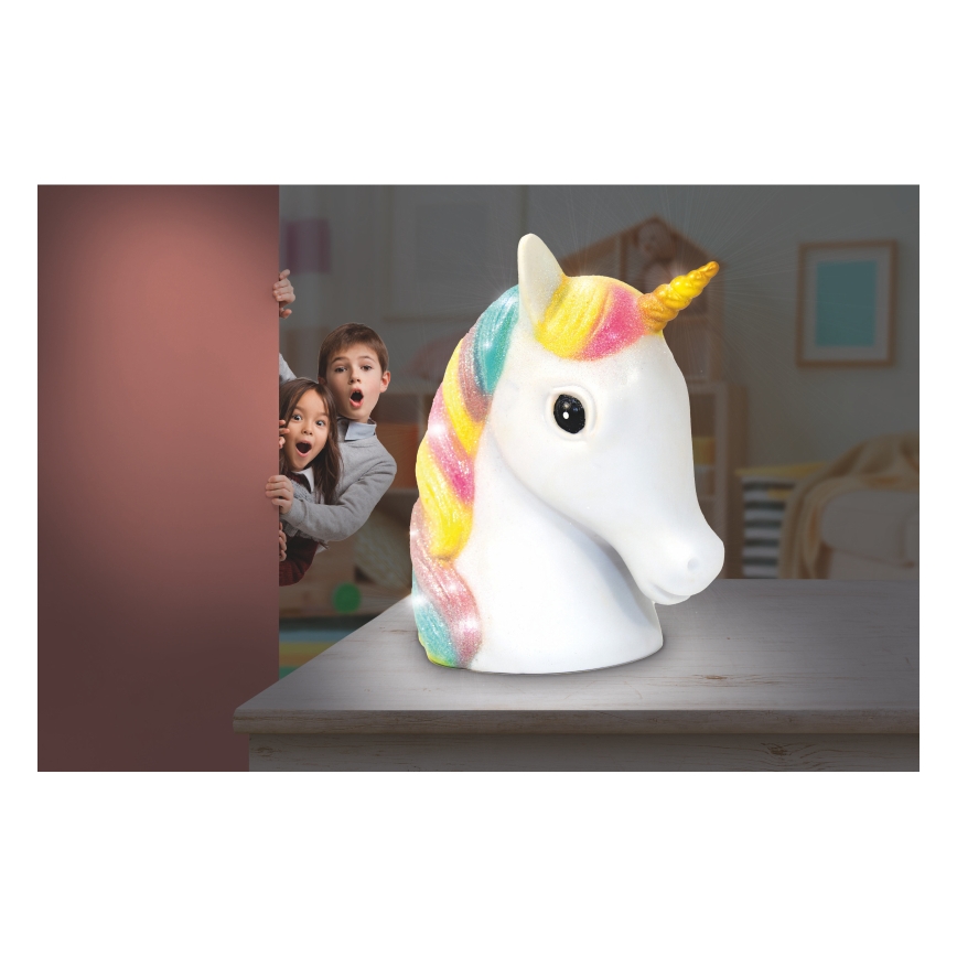 Globo - Lampada LED notturna per bambini LED/1W/230/4,5V 3xAA unicorno