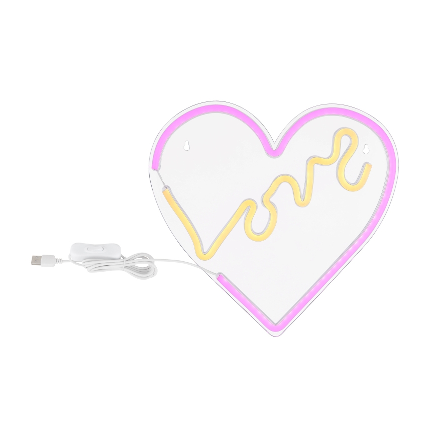 Globo - Décoration murale néon LED/3W/USB cœur