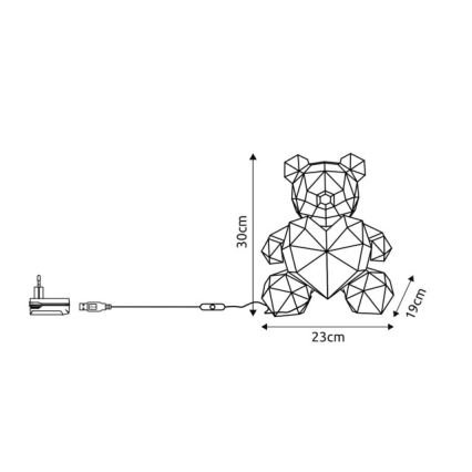 Globo - Décoration de table LED LED/6W/5V USB ours