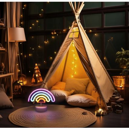 Globo - Decorazione da tavolo LED Neon LED/2W/3xAA arcobaleno