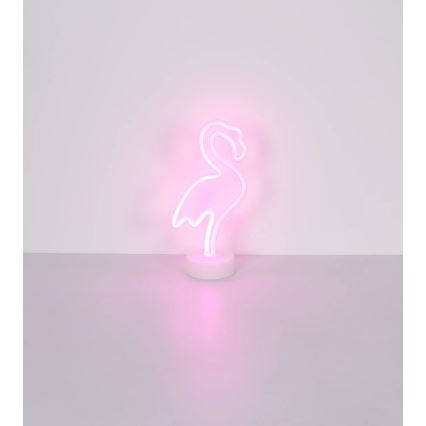 Globo - Decorazione da tavolo LED Neon LED/2W/3xAA fenicottero