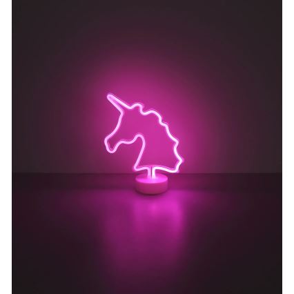 Globo - LED Neon Tischdekoration LED/2W/3xAA Einhorn