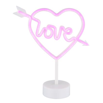 Globo - LED Neon Tischdekoration LED/2W/3xAA Herz