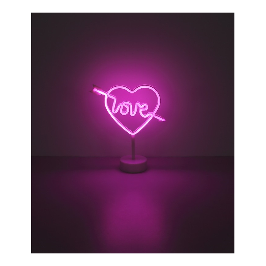 Globo - LED-Neon-Tischcekoration LED/2W/3xAA Herz
