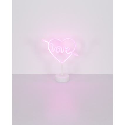 Globo - LED-Neon-Tischcekoration LED/2W/3xAA Herz