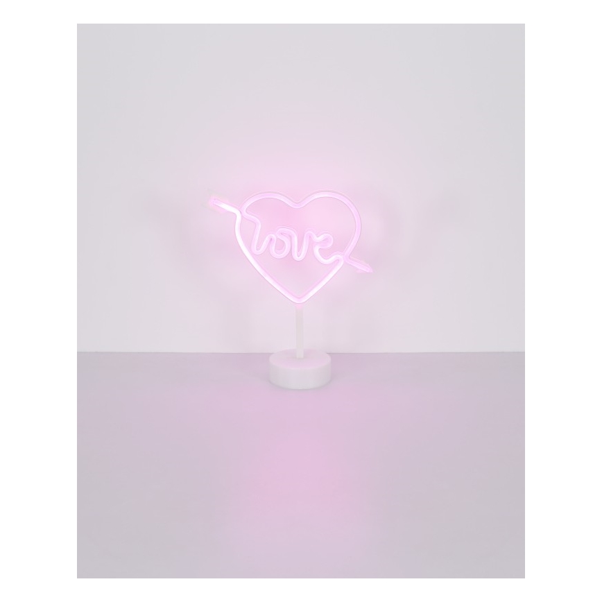 Globo - LED-Neon-Tischcekoration LED/2W/3xAA Herz