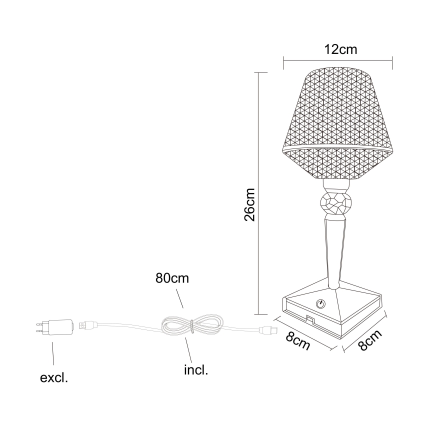 Globo - Lampada da tavolo LED dimmerabile con funzione Touch LED/1W/5V 2700/4000/6500K 800 mAh