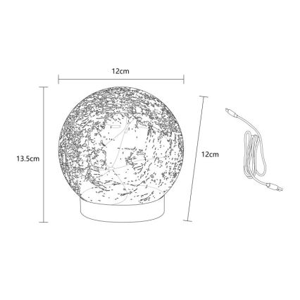 Globo - Lampada da tavolo decorativa ricaricabile a LED 25xLED/0,06W/5V 600 mAh IP44