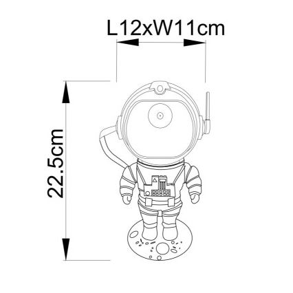 Globo - Lampe de table RGB LED/4,5W/5V astronaute argent