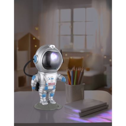 Globo - LED RGB Lampada da tavolo LED/4,5W/5V astronauta argento