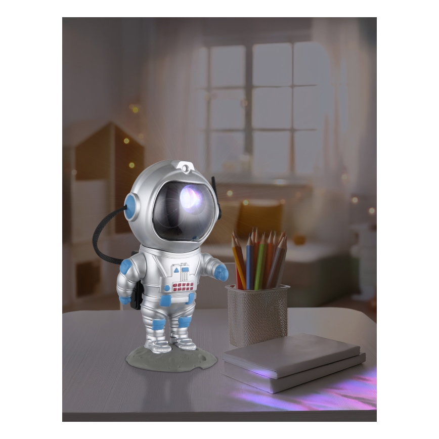 Globo - LED RGB Lampada da tavolo LED/4,5W/5V astronauta argento