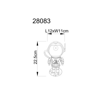 Globo - LED RGB Lampada da tavolo LED/4,5W/5V astronauta argento