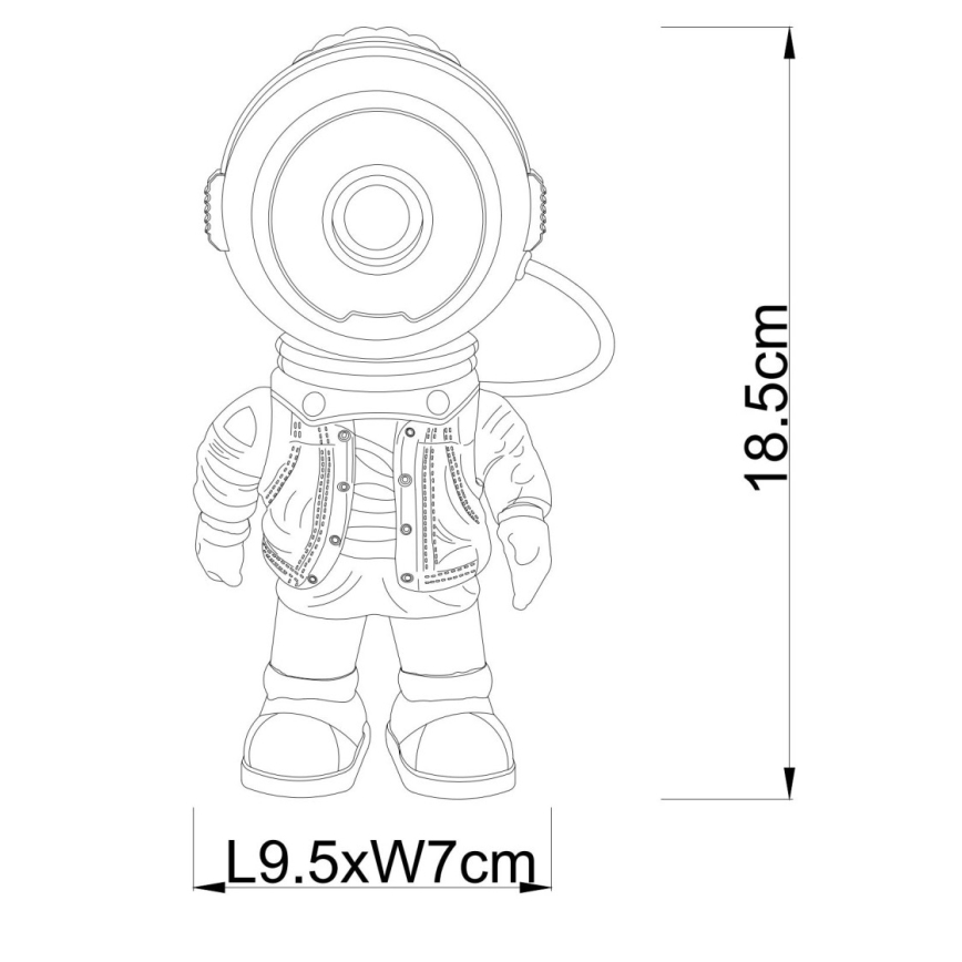Globo - Proiettore LED dimmerabile LED/3W/5V a forma di astronauta