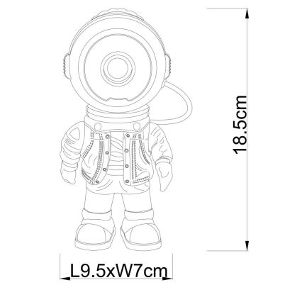 Globo - Projecteur LED à intensité variable 3W/5V astronaute