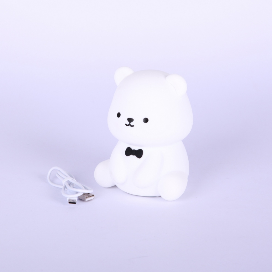 Globo - LED RGBW dimmerabile luce notturna ricaricabile per bambini LED/1W/5V 1200 mAh orsetto