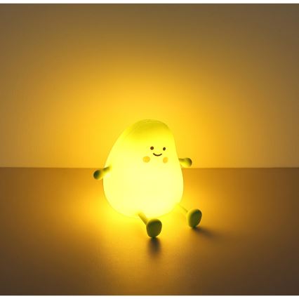 Globo - Veilleuse nocturne rechargeable pour enfants LED RGBW à intensité réglable, 2W/5V, 1200 mAh, coloris mangue