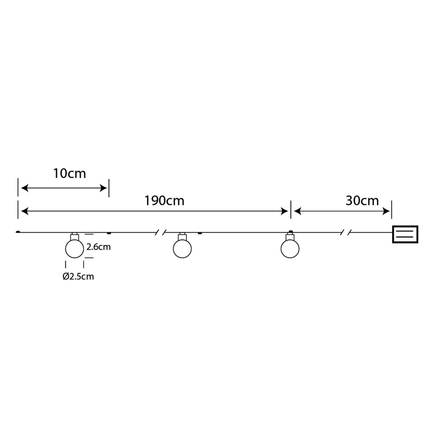 Globo - Catena LED 20xLED/2xAA 2,2m bianco caldo