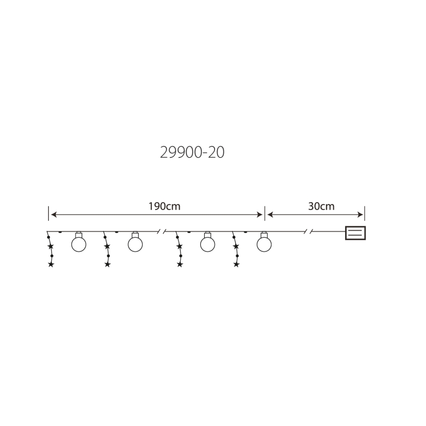 Globo 29900-20 - Guirlande décorative LED 20xLED/0,03W/2xAA