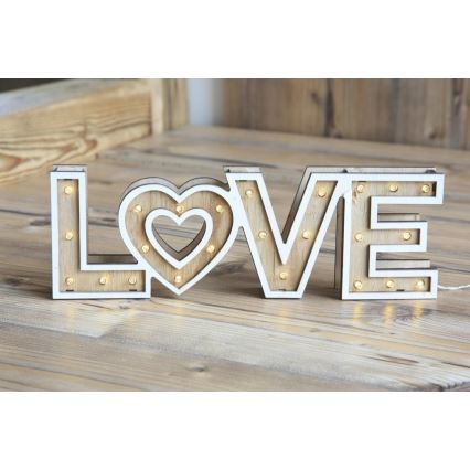 Globo 29976 - LED Tischlampe LOVE 24xLED/0,06W/3xAA holz