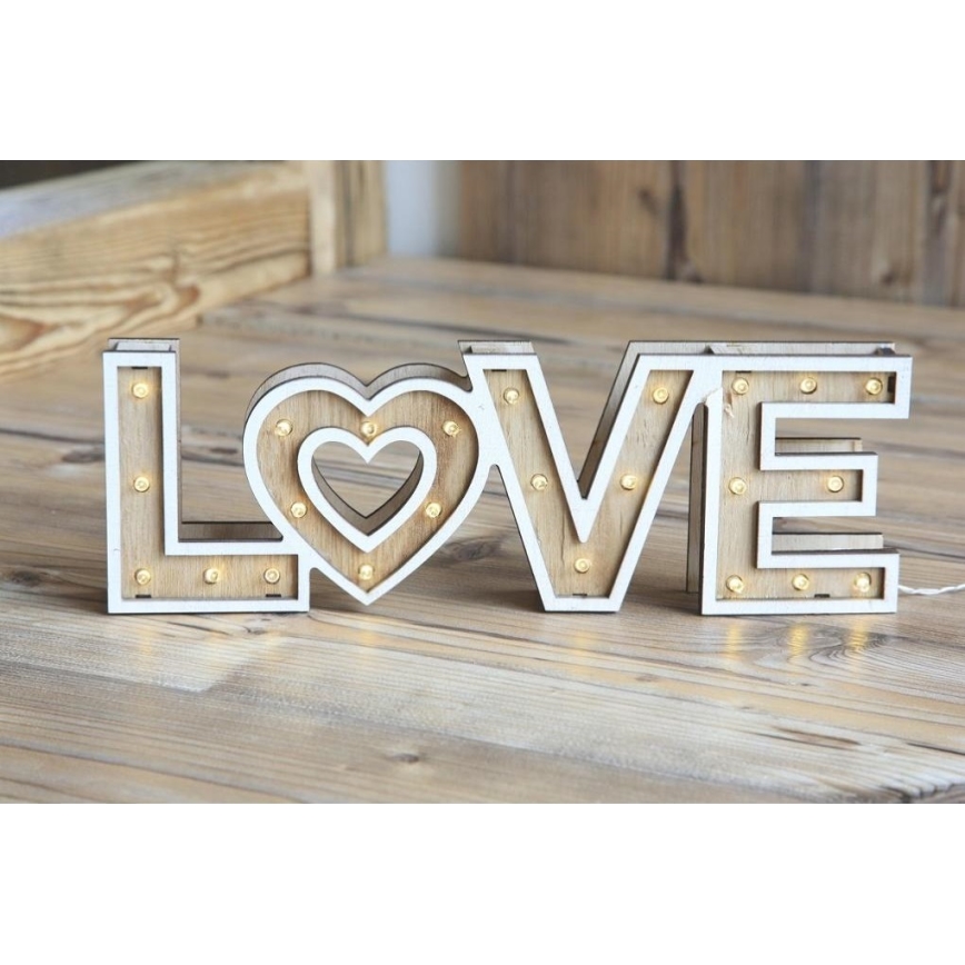 Globo 29976 - LED Tischlampe LOVE 24xLED/0,06W/3xAA holz