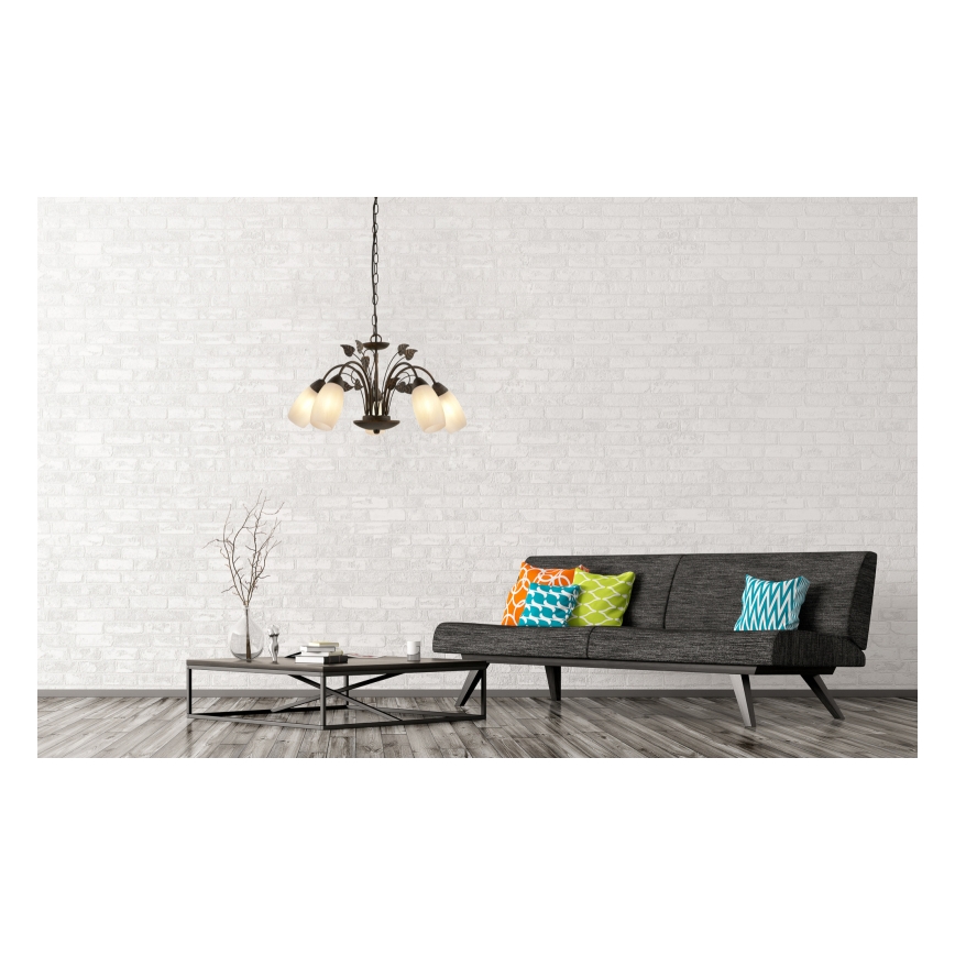 Globo - Suspension chaîne 5xE14/40W/230V
