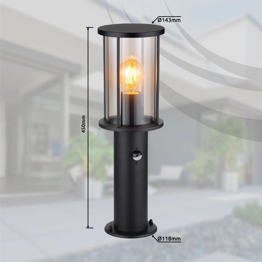 Globo - Lampada da esterno con sensore 1xE27/60W/230V IP54 45cm