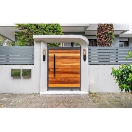 Globo - Applique murale extérieure avec détecteur 1xE27/15W/230V IP44 noir/cuivre