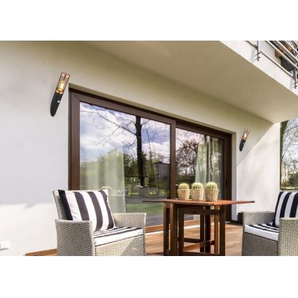 Globo - Applique murale extérieure avec détecteur 1xE27/15W/230V IP44 noir/cuivre