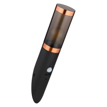 Globo - Applique murale extérieure avec détecteur 1xE27/15W/230V IP44 noir/cuivre