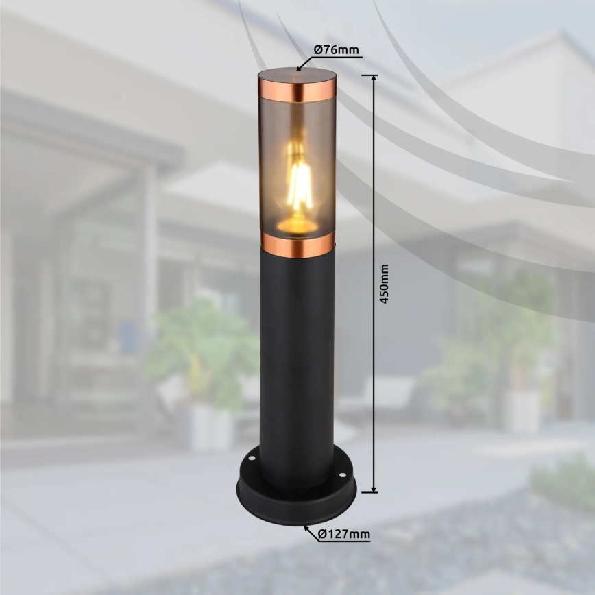 Globo - Lampada da esterno 1xE27/23W/230V IP44 45 cm nero/rame