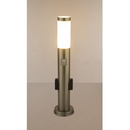 Globo - Lampe extérieure  avec un détecteur et 2 prises LED/9W/230V 60 cm SCHUKO IP44