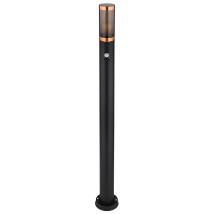 Globo - Lampada da esterno con sensore 1xE27/15W/230V IP44 110 cm nero/rame