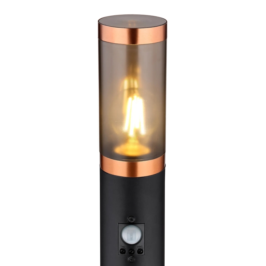 Globo - Lampada da esterno con sensore 1xE27/15W/230V IP44 110 cm nero/rame