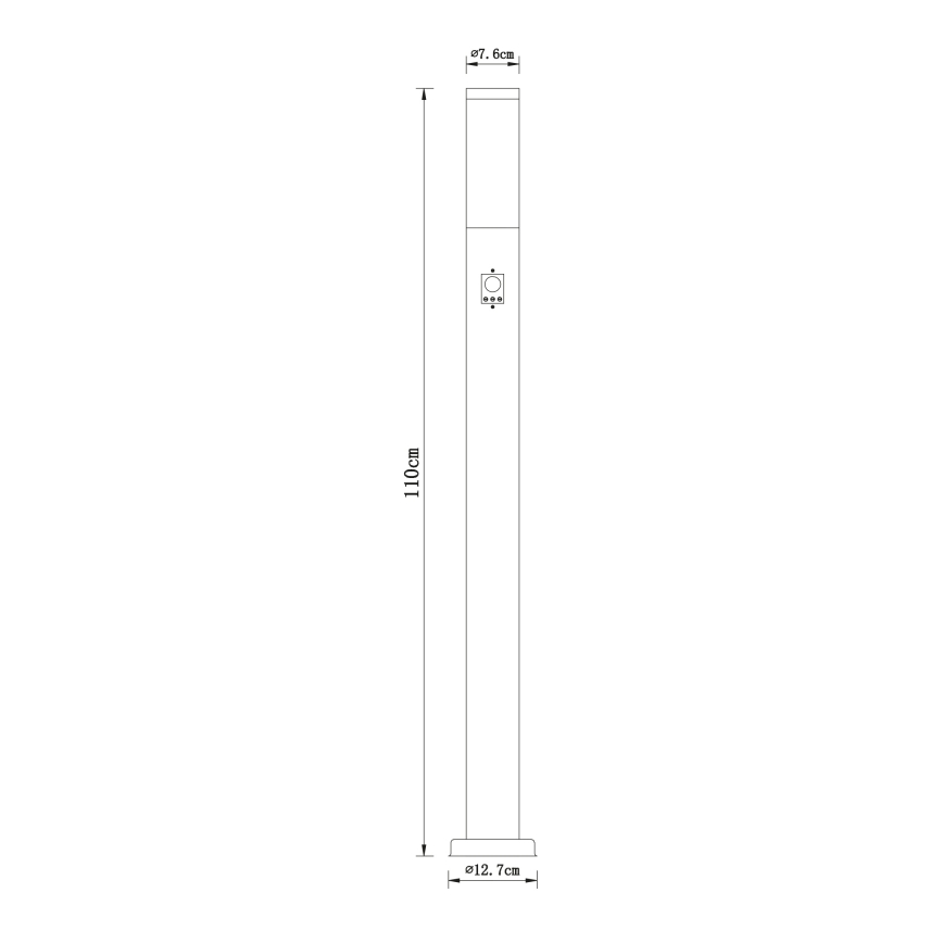 Globo - Lampe extérieure avec détecteur 1xE27/60W/230V 110 cm IP44
