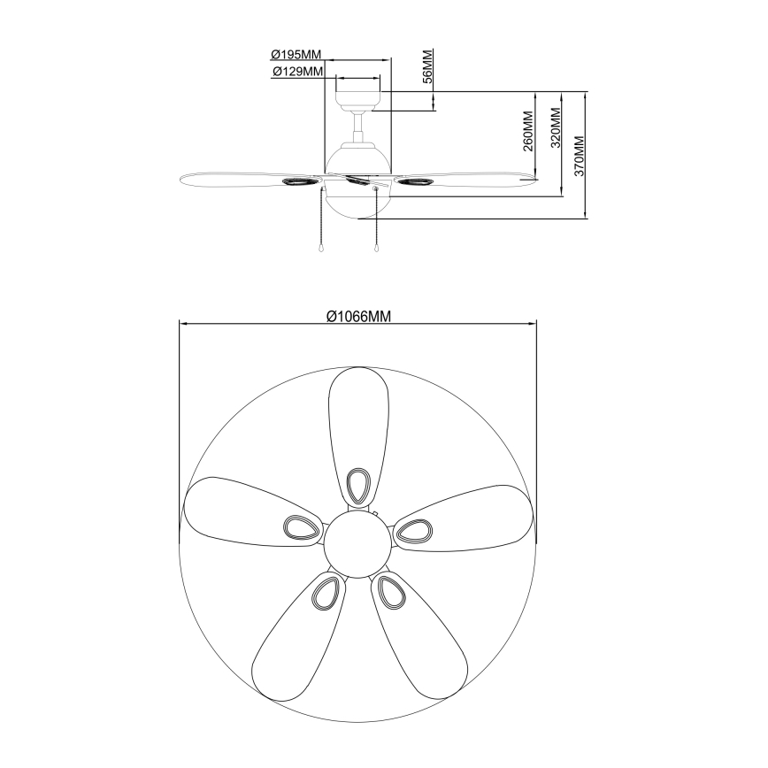 Globo - Ventilatore da soffitto 1xE14/60W/230V