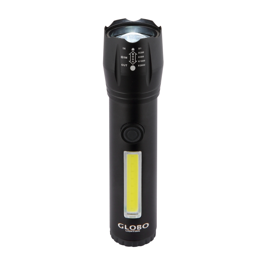 Globo - Lampe de poche rechargeable LED/3W/5V + COB/3W 5500K 1200 mAh