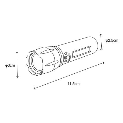 Globo - Lampe de poche rechargeable LED/3W/5V + COB/3W 5500K 1200 mAh