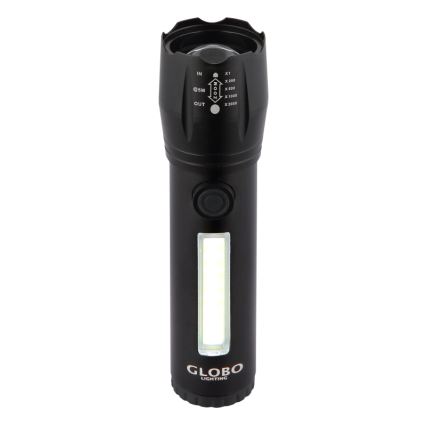 Globo - LED Akku-Taschenlampe LED/3W/5V + COB/3W 5500K 1200 mAh