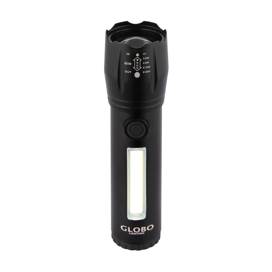 Globo - LED Akku-Taschenlampe LED/3W/5V + COB/3W 5500K 1200 mAh