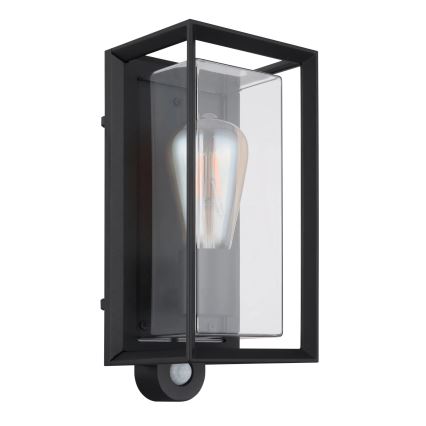 Globo - Applique da esterno con sensore 1xE27/60W/230V IP44 nero