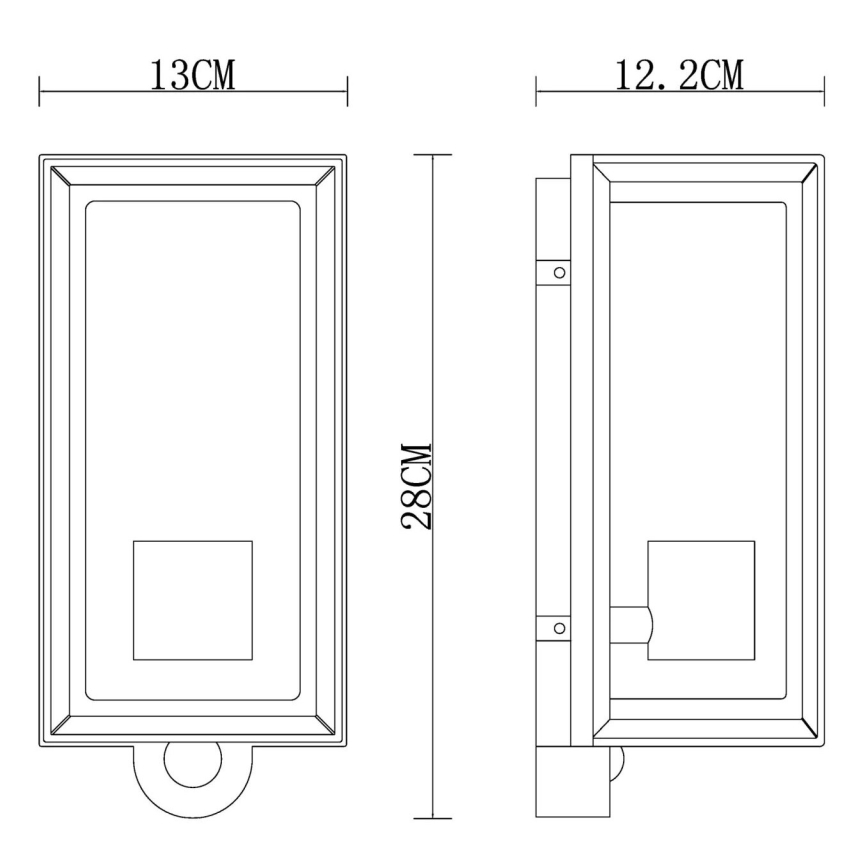 Globo - Applique murale extérieure avec détecteur 1xE27/60W/230V IP44 noir