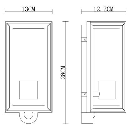 Globo - Applique murale extérieure avec détecteur 1xE27/60W/230V IP44 blanc