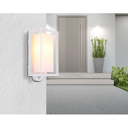 Globo - Outdoor-Wandleuchte mit Sensor 1xE27/60W/230V IP44 weiß