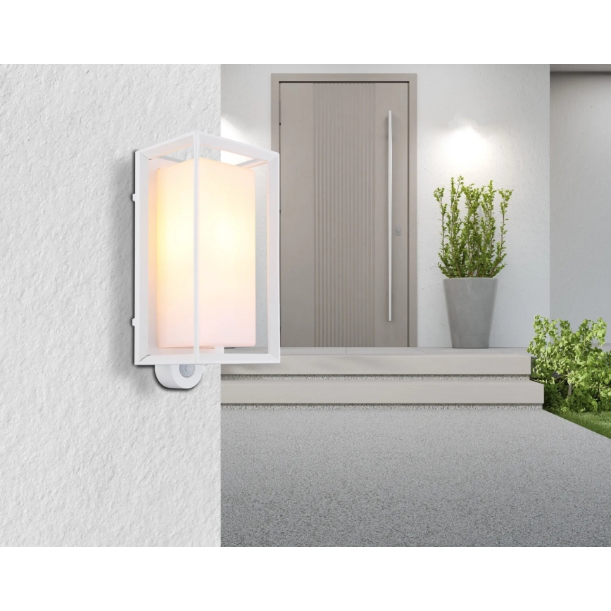 Globo - Outdoor-Wandleuchte mit Sensor 1xE27/60W/230V IP44 weiß
