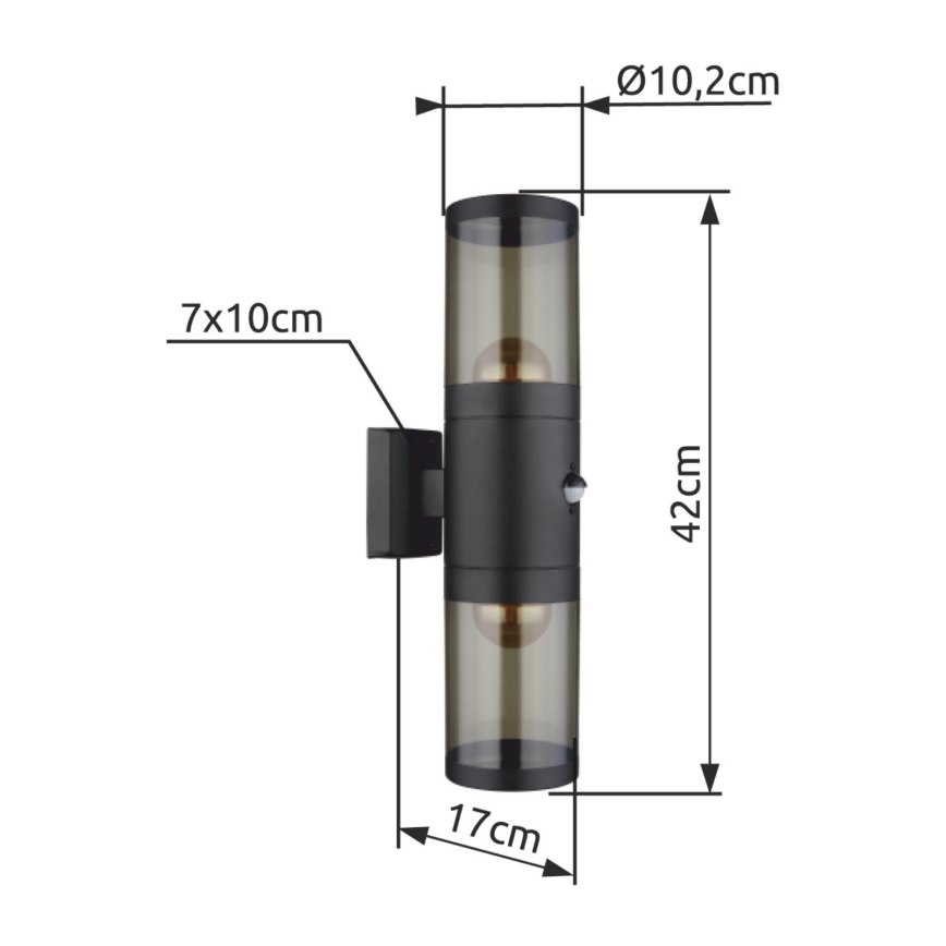 Globo - Applique da esterno 2xE27/60W/230V IP44
