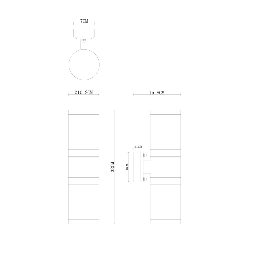 Globo - Outdoor-Wandleuchte 2xE27/60W/230V IP44