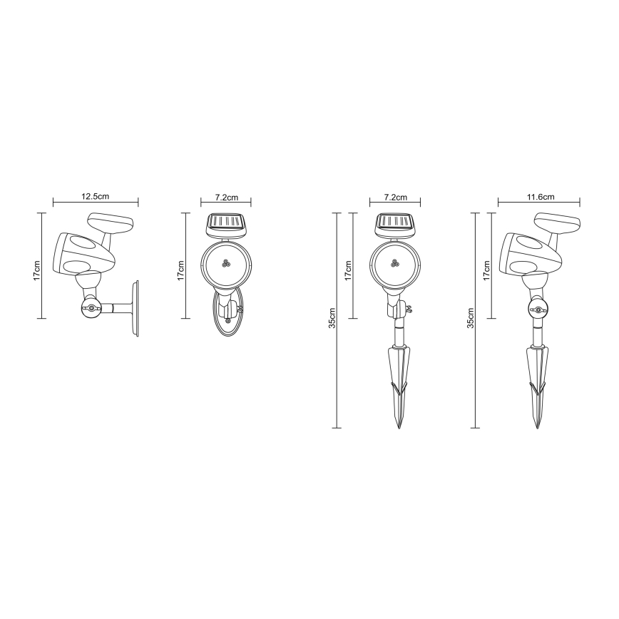 Globo - LED Solarbeleuchtung 3xLED/0,06W IP44