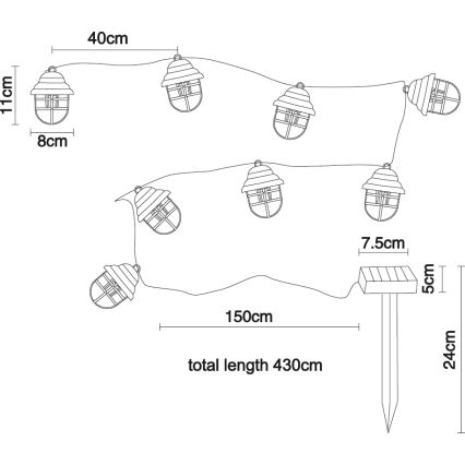 Globo - Lampada decorativa solare LED 8xLED/3,2V IP44